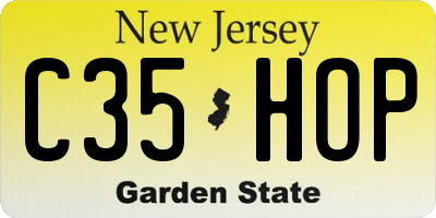NJ license plate C35HOP