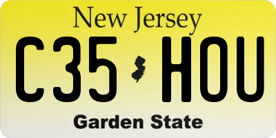 NJ license plate C35HOU