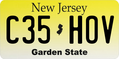 NJ license plate C35HOV