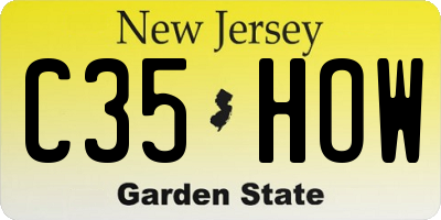 NJ license plate C35HOW