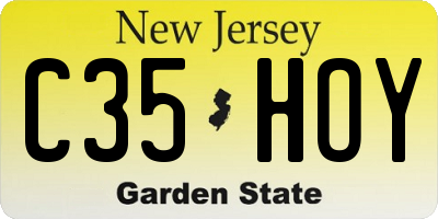 NJ license plate C35HOY