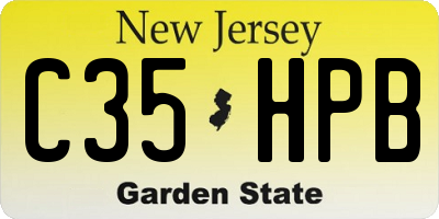 NJ license plate C35HPB