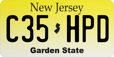 NJ license plate C35HPD