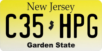 NJ license plate C35HPG
