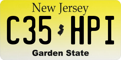 NJ license plate C35HPI