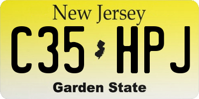 NJ license plate C35HPJ
