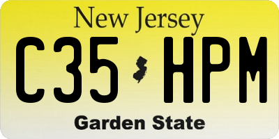 NJ license plate C35HPM