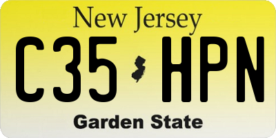 NJ license plate C35HPN