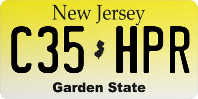 NJ license plate C35HPR