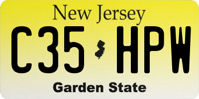 NJ license plate C35HPW