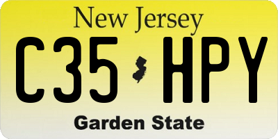NJ license plate C35HPY