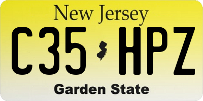 NJ license plate C35HPZ