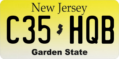 NJ license plate C35HQB