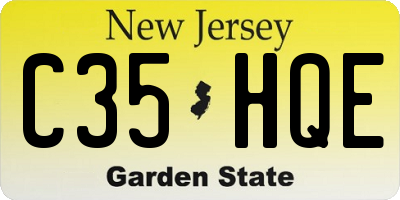 NJ license plate C35HQE