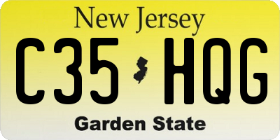 NJ license plate C35HQG
