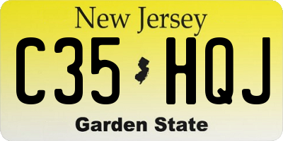 NJ license plate C35HQJ