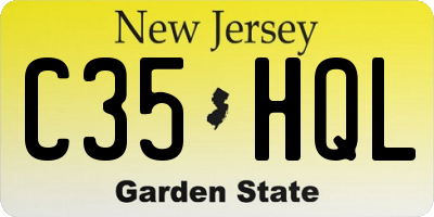 NJ license plate C35HQL