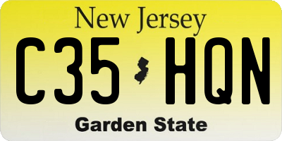 NJ license plate C35HQN