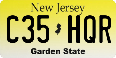 NJ license plate C35HQR