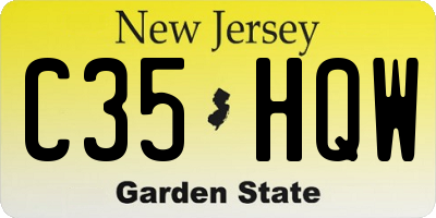 NJ license plate C35HQW