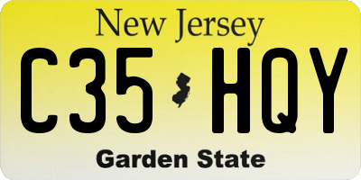 NJ license plate C35HQY