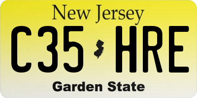 NJ license plate C35HRE