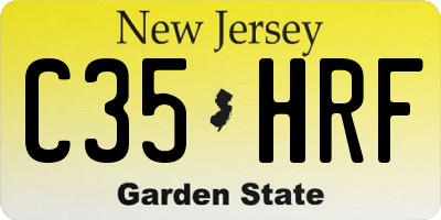 NJ license plate C35HRF