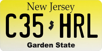 NJ license plate C35HRL