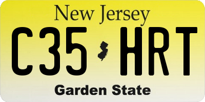 NJ license plate C35HRT