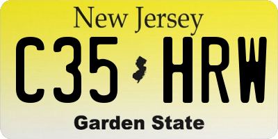 NJ license plate C35HRW