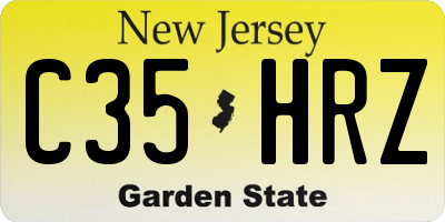 NJ license plate C35HRZ