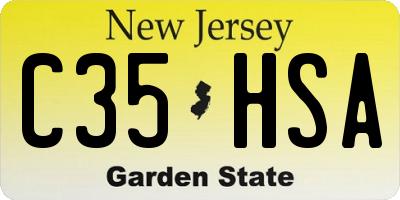 NJ license plate C35HSA