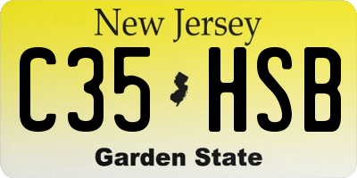 NJ license plate C35HSB