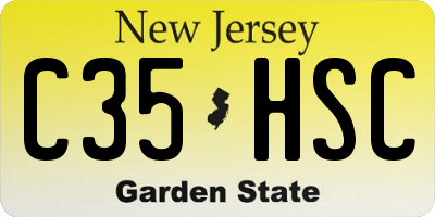 NJ license plate C35HSC