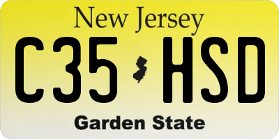 NJ license plate C35HSD