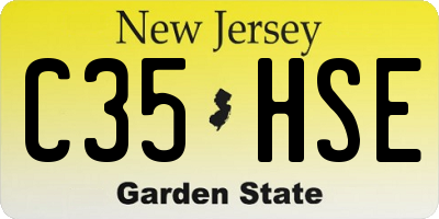 NJ license plate C35HSE