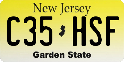 NJ license plate C35HSF