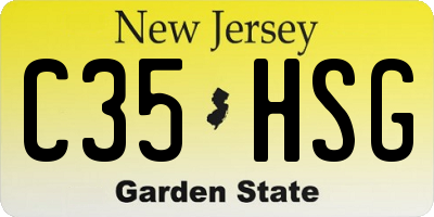 NJ license plate C35HSG