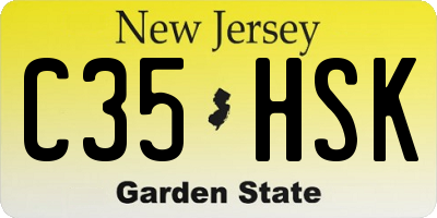 NJ license plate C35HSK