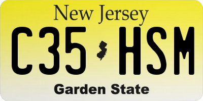 NJ license plate C35HSM