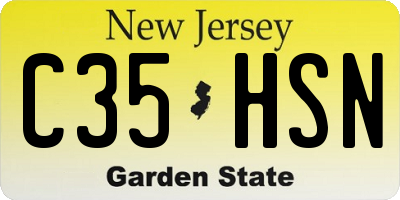 NJ license plate C35HSN