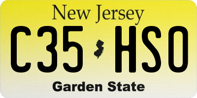 NJ license plate C35HSO