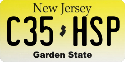 NJ license plate C35HSP