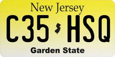 NJ license plate C35HSQ