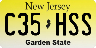 NJ license plate C35HSS