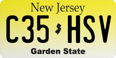 NJ license plate C35HSV