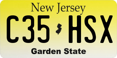 NJ license plate C35HSX