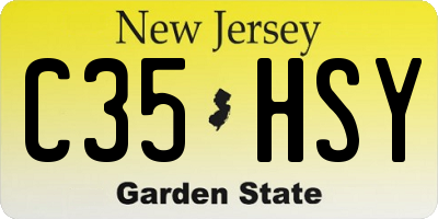 NJ license plate C35HSY