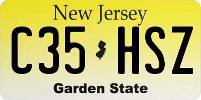NJ license plate C35HSZ