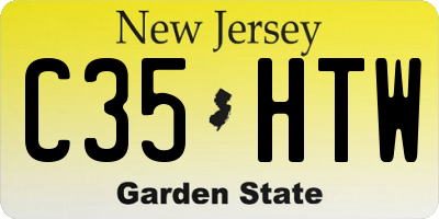 NJ license plate C35HTW